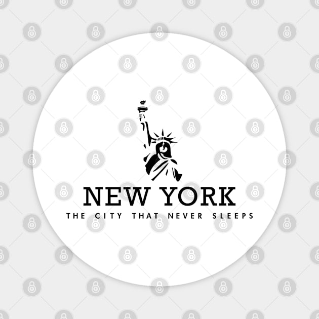 Liberty City Panorama - New york city Magnet by Vectographers